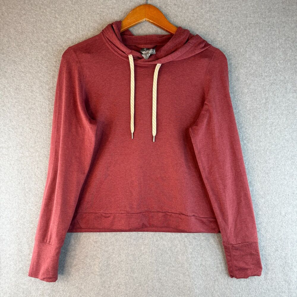 Vuori Burgundy Halo Essential Hoodie DreamKnit Fabric Cropped Sweater Size M